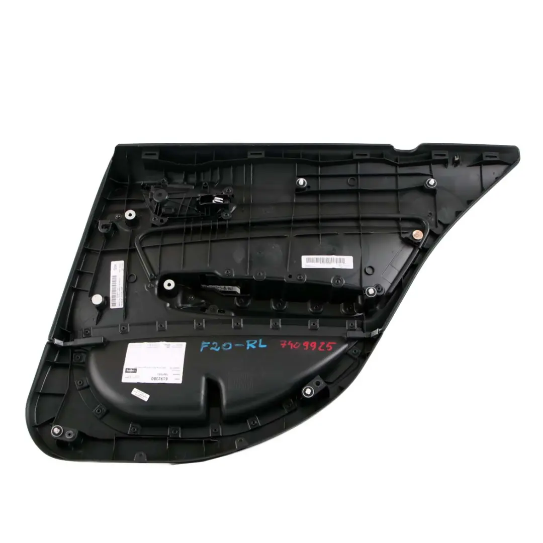 Left N/S Door Lining Card Cloth Fabric Anthracite Grey to BMW F20 LCI Rear with Part number 7409925 BMW F20 LCI Rear Left N/S Door Lining Card Cloth Fabric Anthracite Grey - SKU 7409925 - Part number 7409925