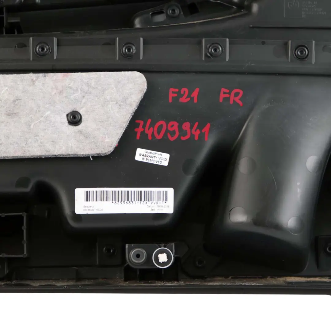 Front Right O/S Door Card Lining Cloth Anthracite Red to BMW F21 F22 F23 LCI with Part number 7409944 BMW F21 F22 F23 LCI Front Right O/S Door Card Lining Cloth Anthracite Red - SKU 7409944 - Part number 7409944
