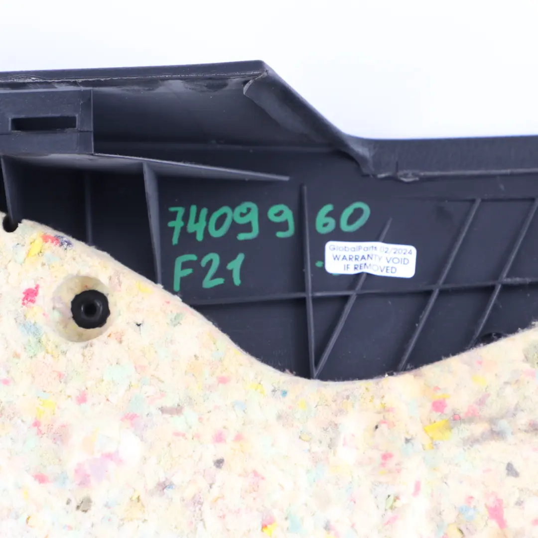 Lateral Trim Panel Rear Right O/S Lining Cloth Anthracite to BMW F21 LCI with Part number 7409960 BMW F21 LCI Lateral Trim Panel Rear Right O/S Lining Cloth Anthracite - SKU 7409960 - Part number 7409960