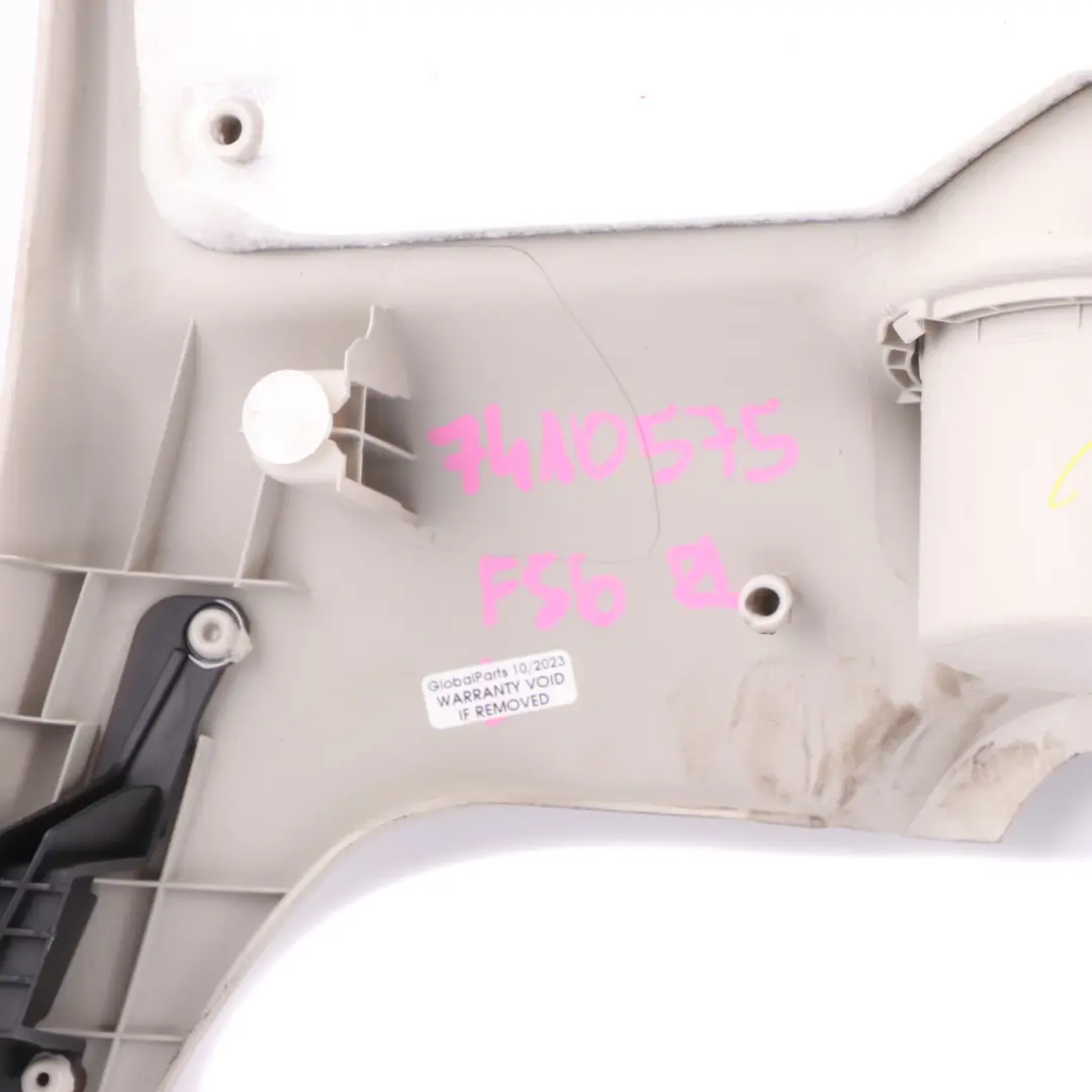 Lateral Trim Panel Rear Left N/S Side Trim Cover Hi-Fi Satellite Grey to Mini F56 with Part number 7410575 Mini F56 Lateral Trim Panel Rear Left N/S Side Trim Cover Hi-Fi Satellite Grey - SKU 7410575 - Part number 7410575