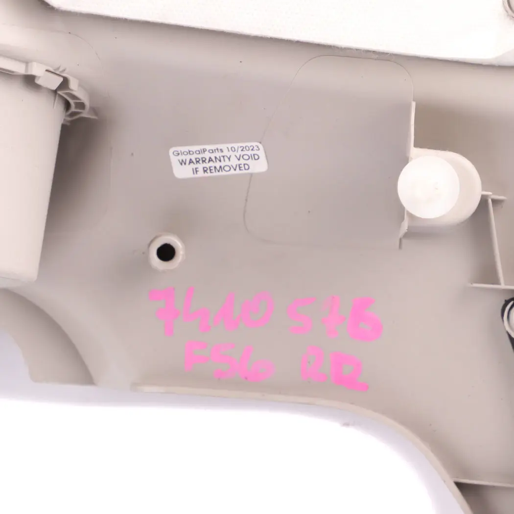 Lateral Trim Panel Rear Right O/S Side Trim Cover Hi-Fi Satellite Grey to Mini F56 with Part number 7410576 Mini F56 Lateral Trim Panel Rear Right O/S Side Trim Cover Hi-Fi Satellite Grey - SKU 7410576 - Part number 7410576