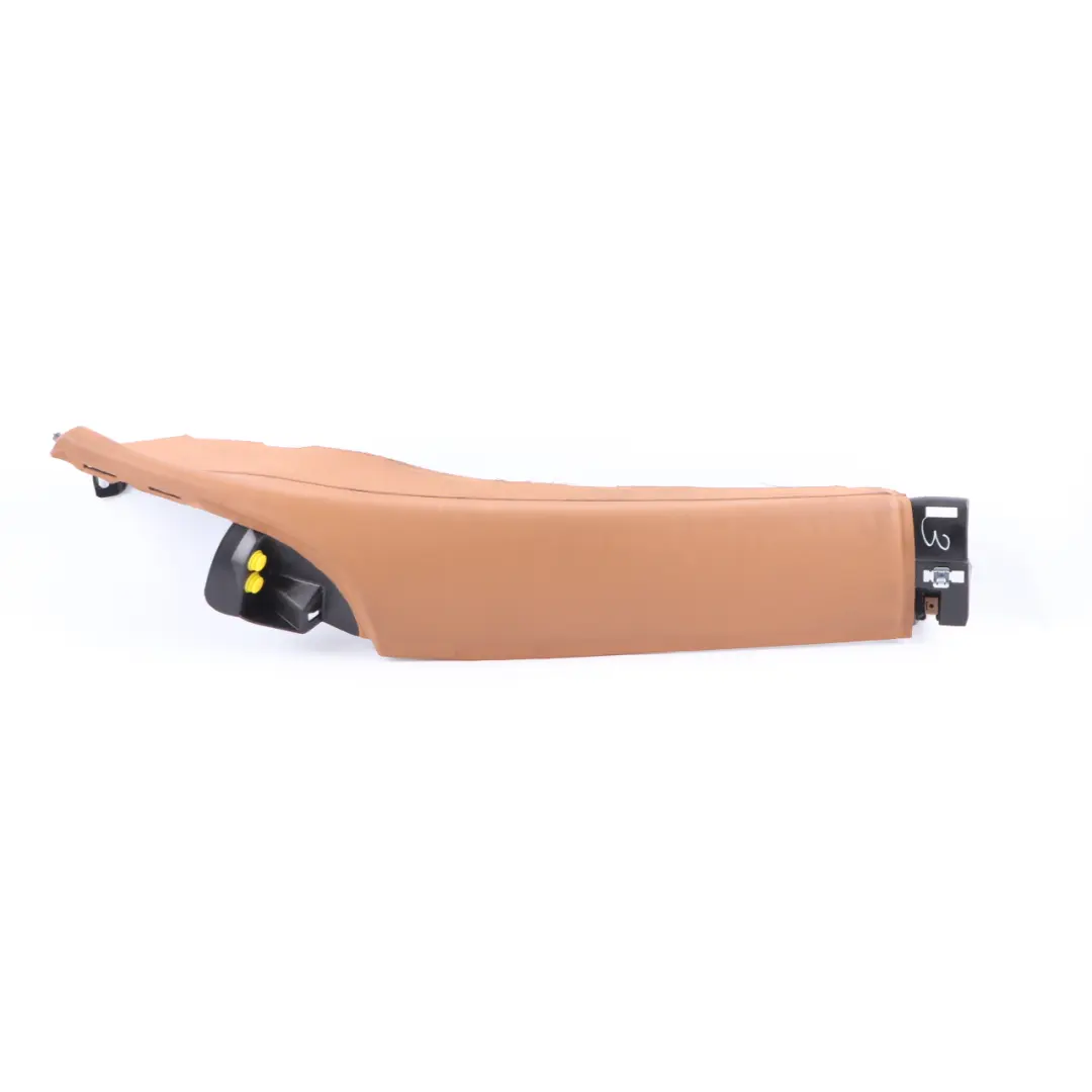 Lateral Panel Rear Seat Right O/S Finisher C Pillar Cover Leather Cognac to BMW G11 with Part number 7411648 BMW G11 Lateral Panel Rear Seat Right O/S Finisher C Pillar Cover Leather Cognac - SKU 7411648 - Part number 7411648