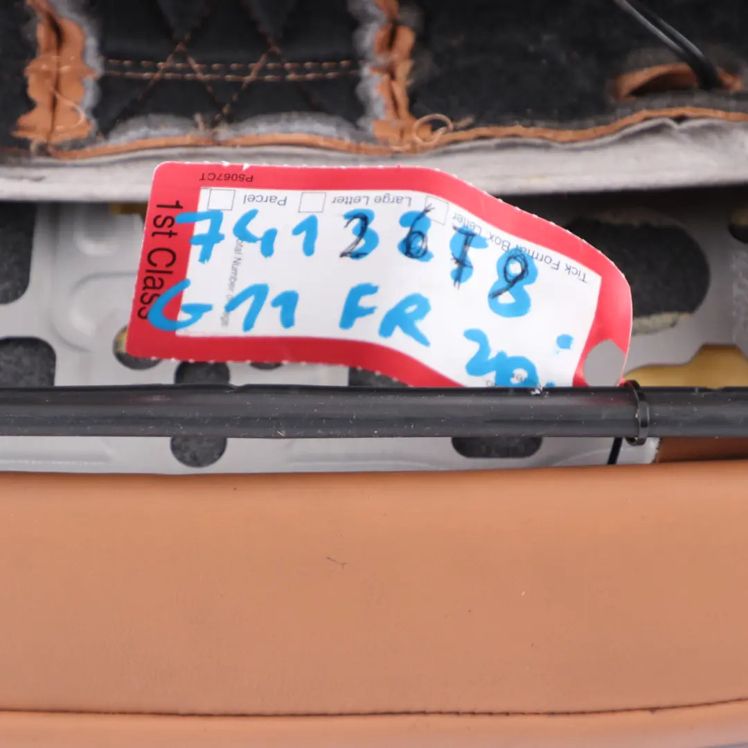 Front Left Right Comfort Seat N/O/S Leather Nappa Cognac to Seat Cover BMW G11 with Part number 7412679 Seat Cover BMW G11 Front Left Right Comfort Seat N/O/S Leather Nappa Cognac - SKU 7412679 - Part number 7412679