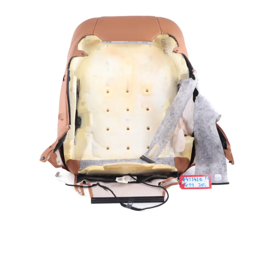 Backrest BMW G11 Front Right O/S Comfort Seat Heated Cover Leather Cognac to Seat with Part number 7412736 Seat Backrest BMW G11 Front Right O/S Comfort Seat Heated Cover Leather Cognac - SKU 7412736 - Part number 7412736