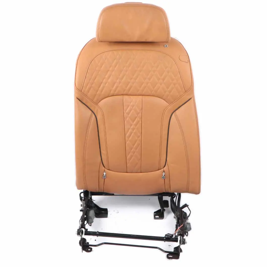 Left Heated Seat N/S Backrest Comfort Leather Expanded Cognac to BMW G11 G12 Rear with Part number 7309819 BMW G11 G12 Rear Left Heated Seat N/S Backrest Comfort Leather Expanded Cognac - SKU 7413419 - Part number 7309819