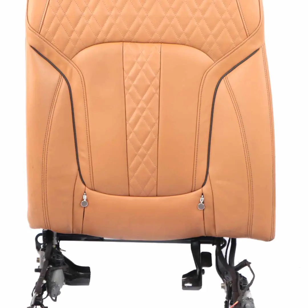Left Heated Seat N/S Backrest Comfort Leather Expanded Cognac to BMW G11 G12 Rear with Part number 7309819 BMW G11 G12 Rear Left Heated Seat N/S Backrest Comfort Leather Expanded Cognac - SKU 7413419 - Part number 7309819