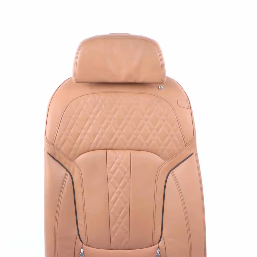 Left Heated Seat N/S Backrest Comfort Leather Expanded Cognac to BMW G11 G12 Rear with Part number 7309819 BMW G11 G12 Rear Left Heated Seat N/S Backrest Comfort Leather Expanded Cognac - SKU 7413419 - Part number 7309819