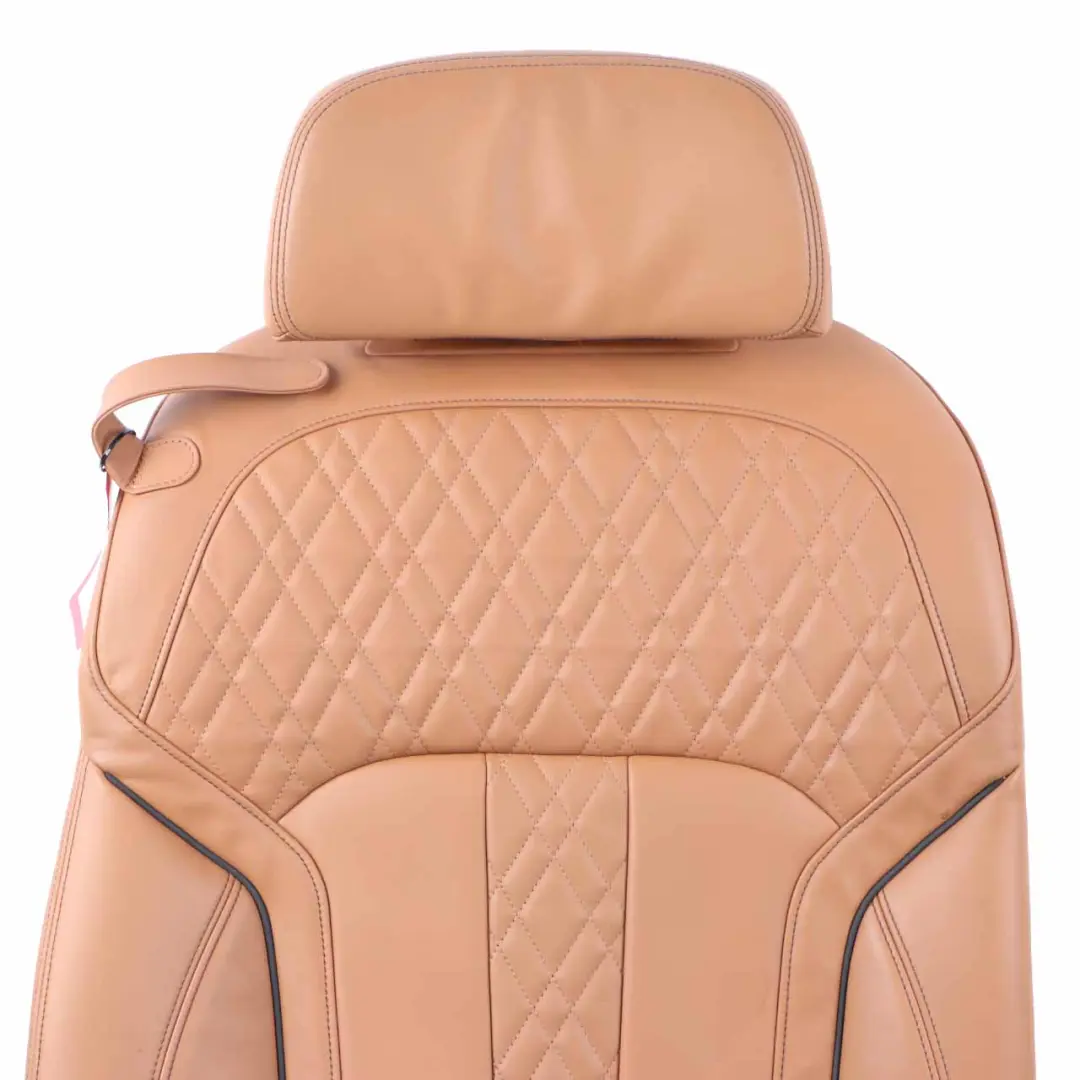 Right Heated Seat O/S Backrest Comfort Leather Expanded Cognac to BMW G11 G12 Rear with Part number 7413420 BMW G11 G12 Rear Right Heated Seat O/S Backrest Comfort Leather Expanded Cognac - SKU 7413420 - Part number 7413420