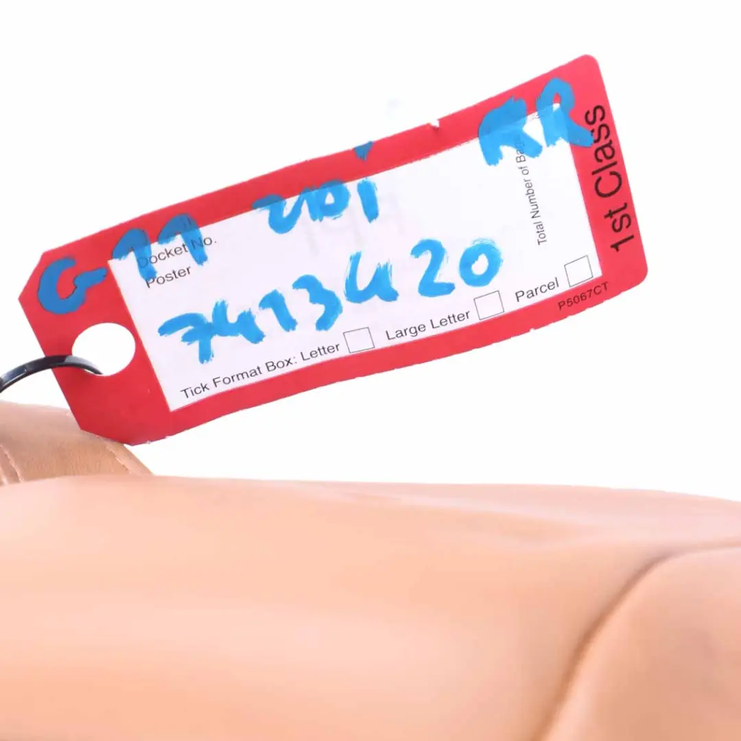 Right Heated Seat O/S Backrest Comfort Leather Expanded Cognac to BMW G11 G12 Rear with Part number 7413420 BMW G11 G12 Rear Right Heated Seat O/S Backrest Comfort Leather Expanded Cognac - SKU 7413420 - Part number 7413420