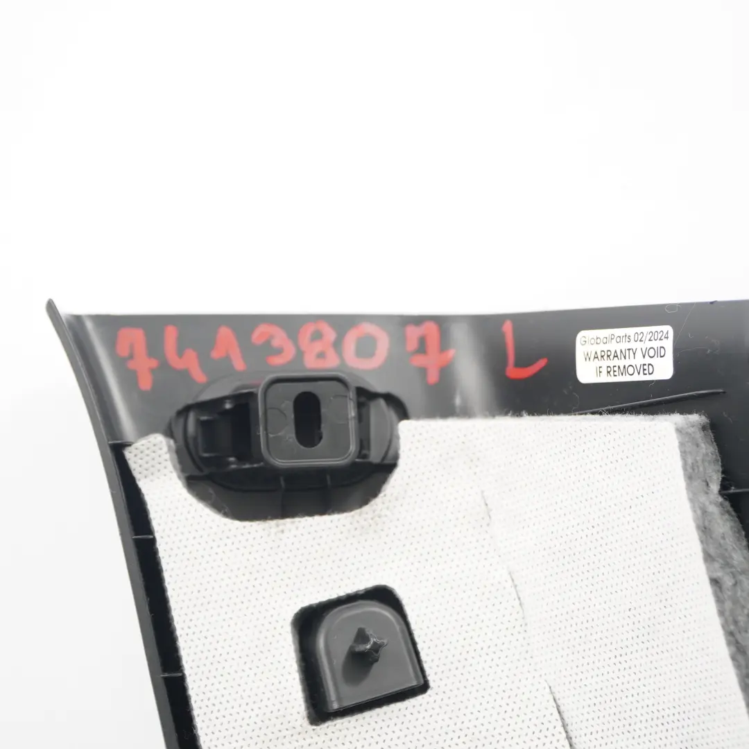 Copertura Colonna C Sinistra Pannello Nero per Mini Countryman F60 con numero di parte 7413807 Mini Countryman F60 Copertura Colonna C Sinistra Pannello Nero - SKU 7413807 - Numero di parte 7413807