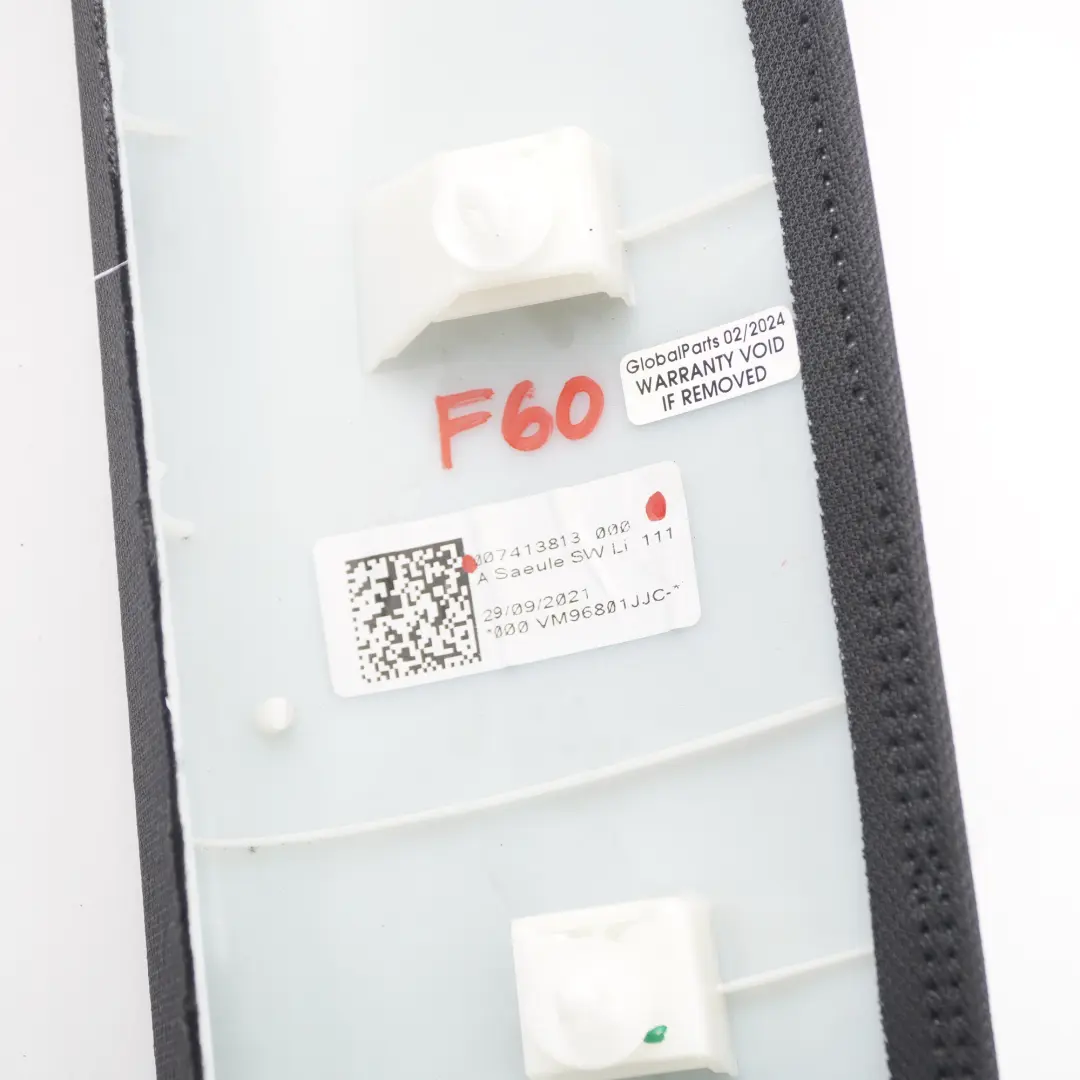 Tapa Panel Columna A Izquierda Negro para Mini Countryman F60 con número de pieza 7413813 Mini Countryman F60 Tapa Panel Columna A Izquierda Negro - SKU 7413813 - Número de pieza 7413813