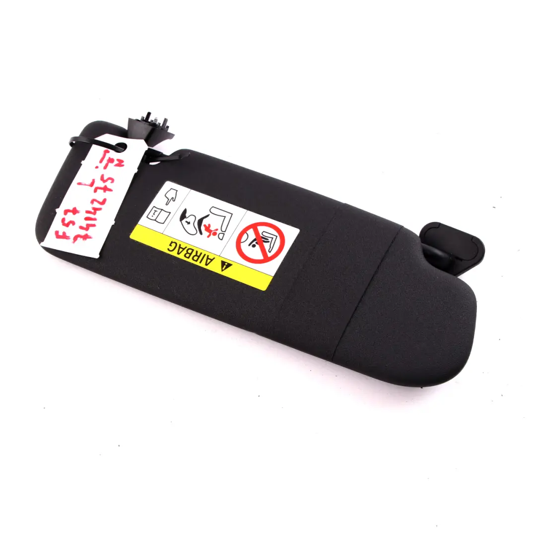 Sonnenblende Spiegel links schwarz mit Label für Mini Cooper F57 Cabrio mit Teilenummer 7414275 Mini Cooper F57 Cabrio Sonnenblende Spiegel links schwarz mit Label - SKU 7414275 - Teilenummer 7414275