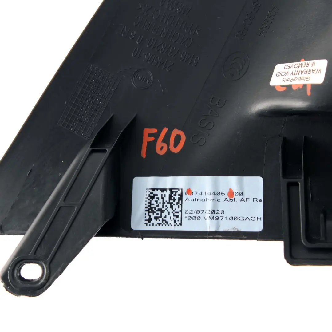 Support Rear Window Shelf Right O/S Black to Mini Countryman F60 with Part number 7414406 Mini Countryman F60 Support Rear Window Shelf Right O/S Black - SKU 7414406 - Part number 7414406