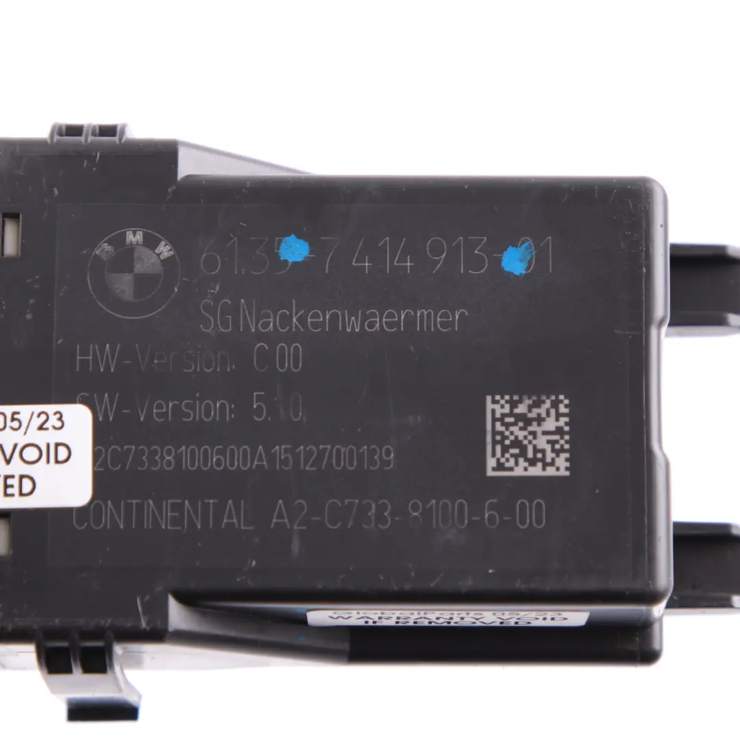 Control Unit BMW F33 F83 M4 Convertible Neck Warmer Heater Module ECU to with Part number 7414913 Control Unit BMW F33 F83 M4 Convertible Neck Warmer Heater Module ECU - SKU 7414913 - Part number 7414913