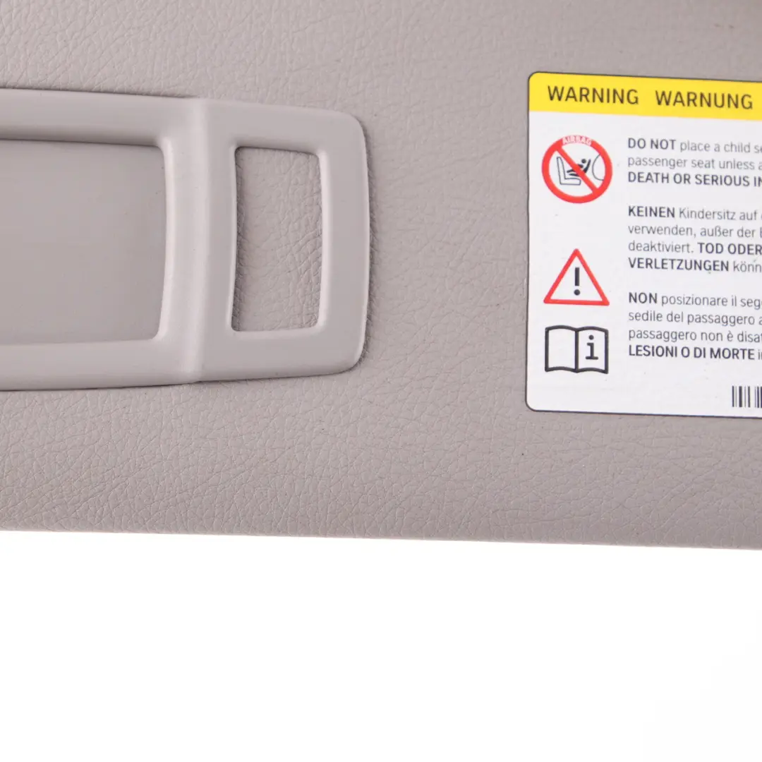 Sonnenblende BMW F30 F31 Spiegel Links Panel Label Everestgrau für  mit Teilenummer 7419305  Sonnenblende BMW F30 F31 Spiegel Links Panel Label Everestgrau - SKU 7419305 - Teilenummer 7419305
