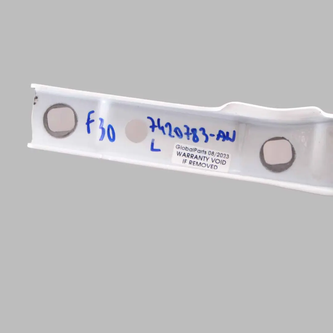 Bisagra maletero Brazo izquierdo la bisagra maletero Alpinweiss 3 - 300 para BMW F30 con número de pieza 7420783 BMW F30 Bisagra maletero Brazo izquierdo la bisagra maletero Alpinweiss 3 - 300 - SKU 7420783-AW - Número de pieza 7420783