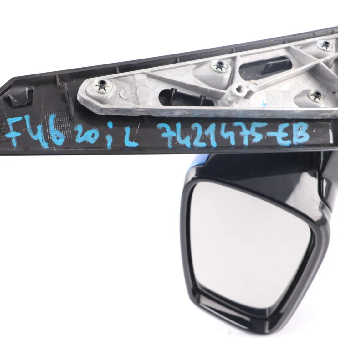 Wing Mirror Door Left N/S Estoril Blue Metallic - B45 to BMW F46 with Part number 7421475 BMW F46 Wing Mirror Door Left N/S Estoril Blue Metallic - B45 - SKU 7421475-EB - Part number 7421475