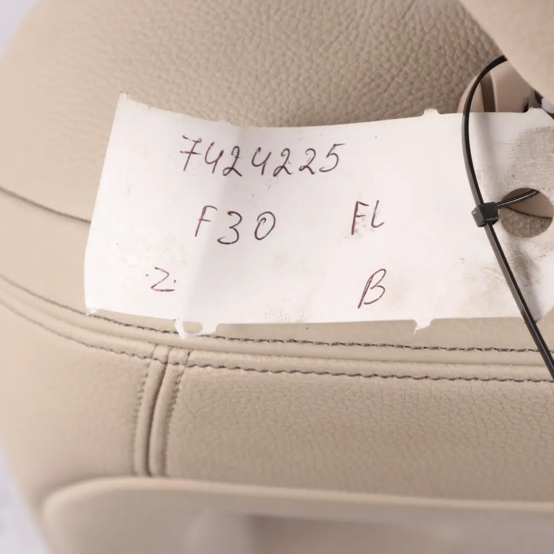 Leather Front Left N/S Seat Oyster Interior to BMW F30 F31 F34 F36 LCI M Sport with Part number 7424225 BMW F30 F31 F34 F36 LCI M Sport Leather Front Left N/S Seat Oyster Interior - SKU 7424225 - Part number 7424225