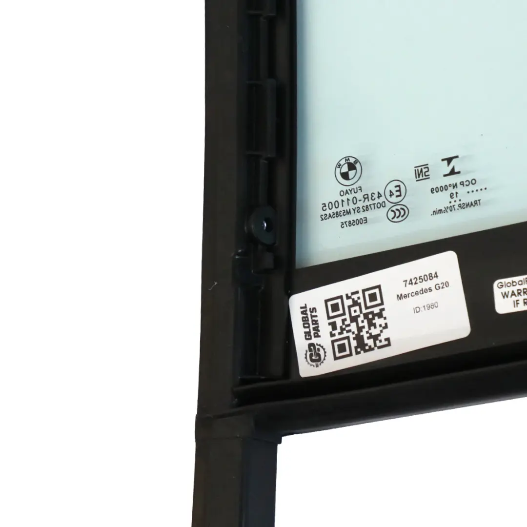 Window Quarter Glass Side Fixed Glazing Rear Right O/S AS2 to BMW G20 with Part number 7425084 BMW G20 Window Quarter Glass Side Fixed Glazing Rear Right O/S AS2 - SKU 7425084 - Part number 7425084