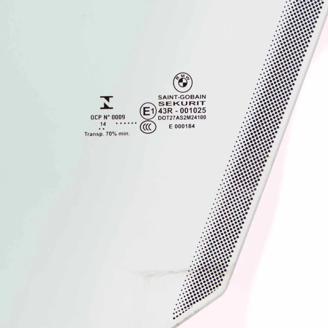 Ventana Lateral Puerta Delantera Izquierda Cristal AS2 para BMW F34 GT con número de pieza 7425393 BMW F34 GT Ventana Lateral Puerta Delantera Izquierda Cristal AS2 - SKU 7425393 - Número de pieza 7425393