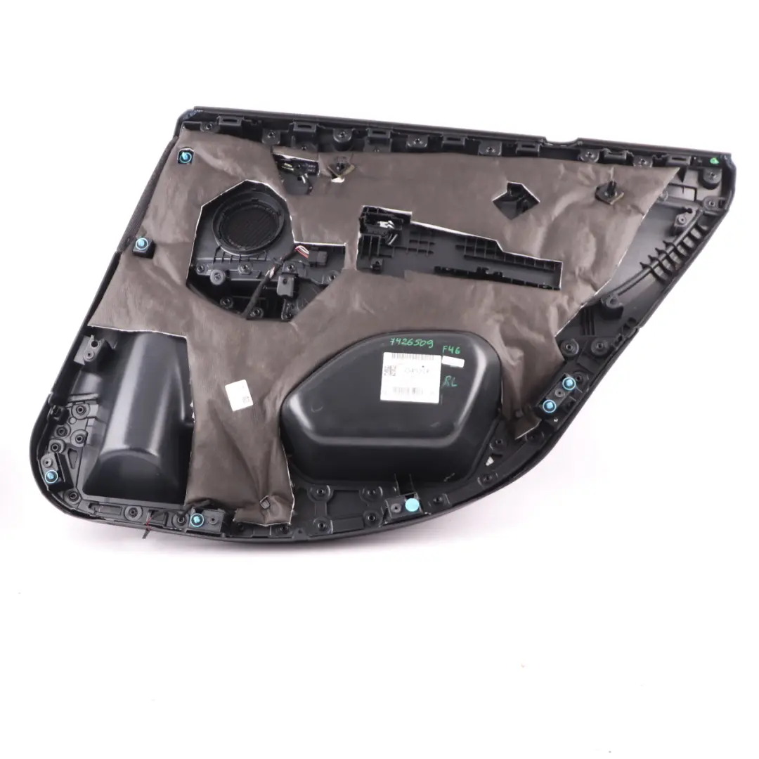 Door Card Rear Left N/S Door Lining Panel Cloth Fabric Grid Anthracite to BMW F46 with Part number 7426509 BMW F46 Door Card Rear Left N/S Door Lining Panel Cloth Fabric Grid Anthracite - SKU 7426509 - Part number 7426509