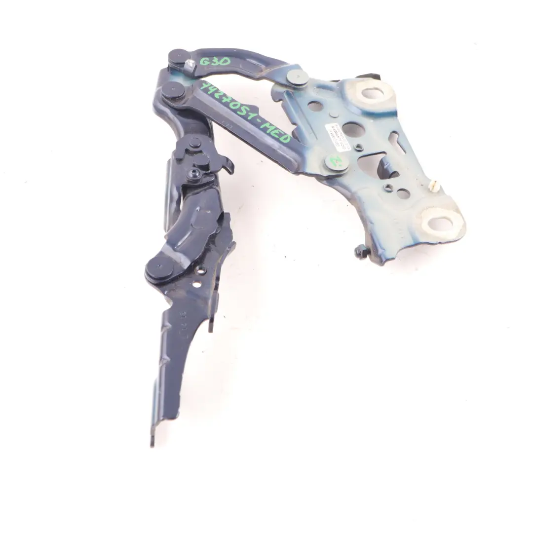 Hood Hinge BMW G30 G31 Engine Bonnet Left N/S Mediterran Blue C10 7347407 to with Part number 7427051 Hood Hinge BMW G30 G31 Engine Bonnet Left N/S Mediterran Blue C10 7347407 - SKU 7427051-MED - Part number 7427051