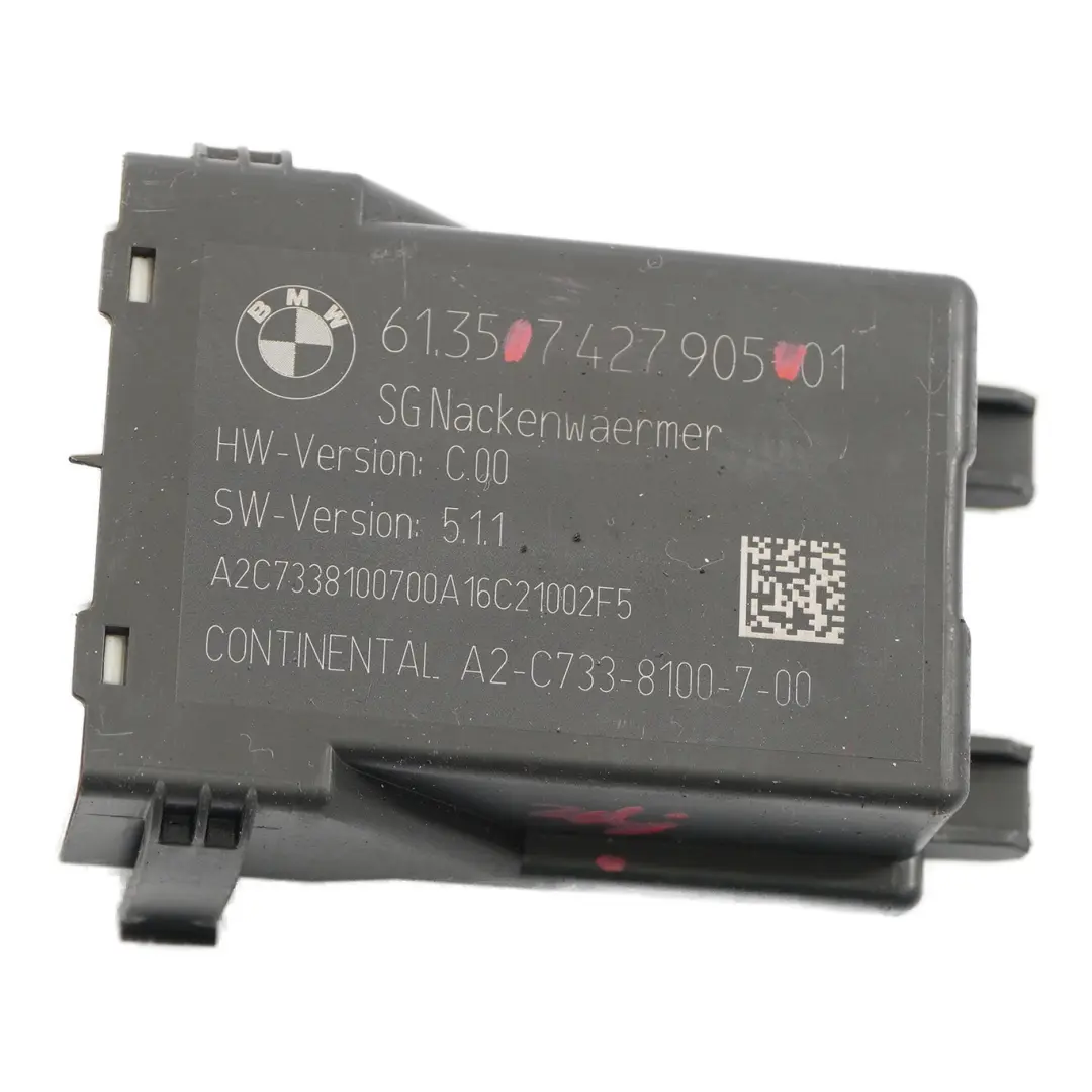 Nackenwärmer Steuergerät Heizungsmodul ECU für BMW F33 F83 M4 Cabrio mit Teilenummer 7427905 BMW F33 F83 M4 Cabrio Nackenwärmer Steuergerät Heizungsmodul ECU - SKU 7427905 - Teilenummer 7427905