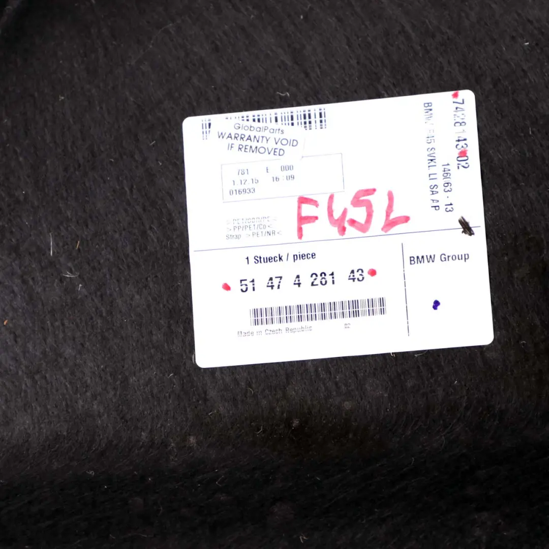 Garniture De Coffre Arrière Gauche pour BMW F45 Active Tourer à propos du numéro de pièce 7428143 BMW F45 Active Tourer Garniture De Coffre Arrière Gauche - SKU 7428143 - Numéro de pièce 7428143