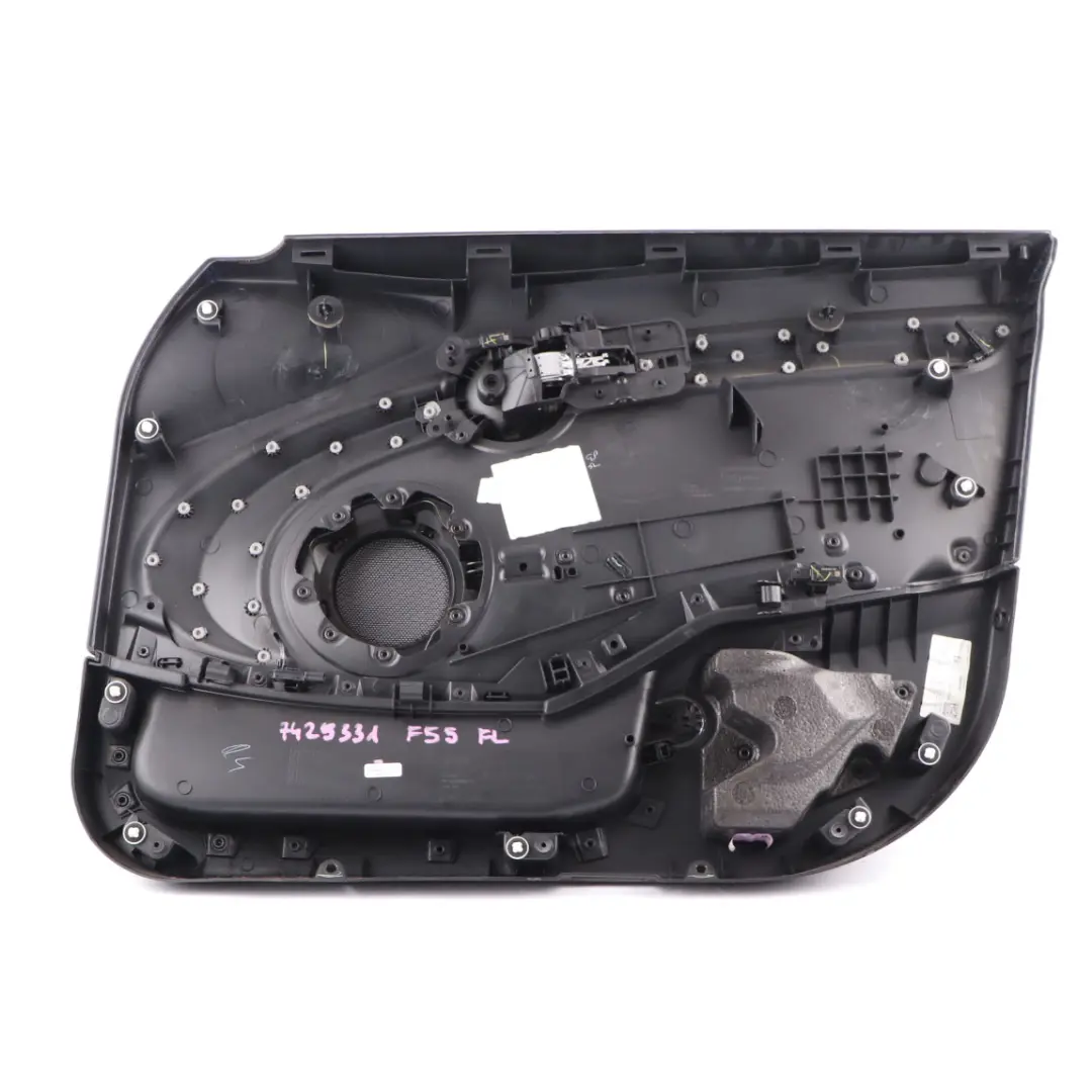 Front Left N/S Door Card Trim Panel Carbon Black Off White to Mini Cooper F55 with Part number 7429341 Mini Cooper F55 Front Left N/S Door Card Trim Panel Carbon Black Off White - SKU 7429341 - Part number 7429341