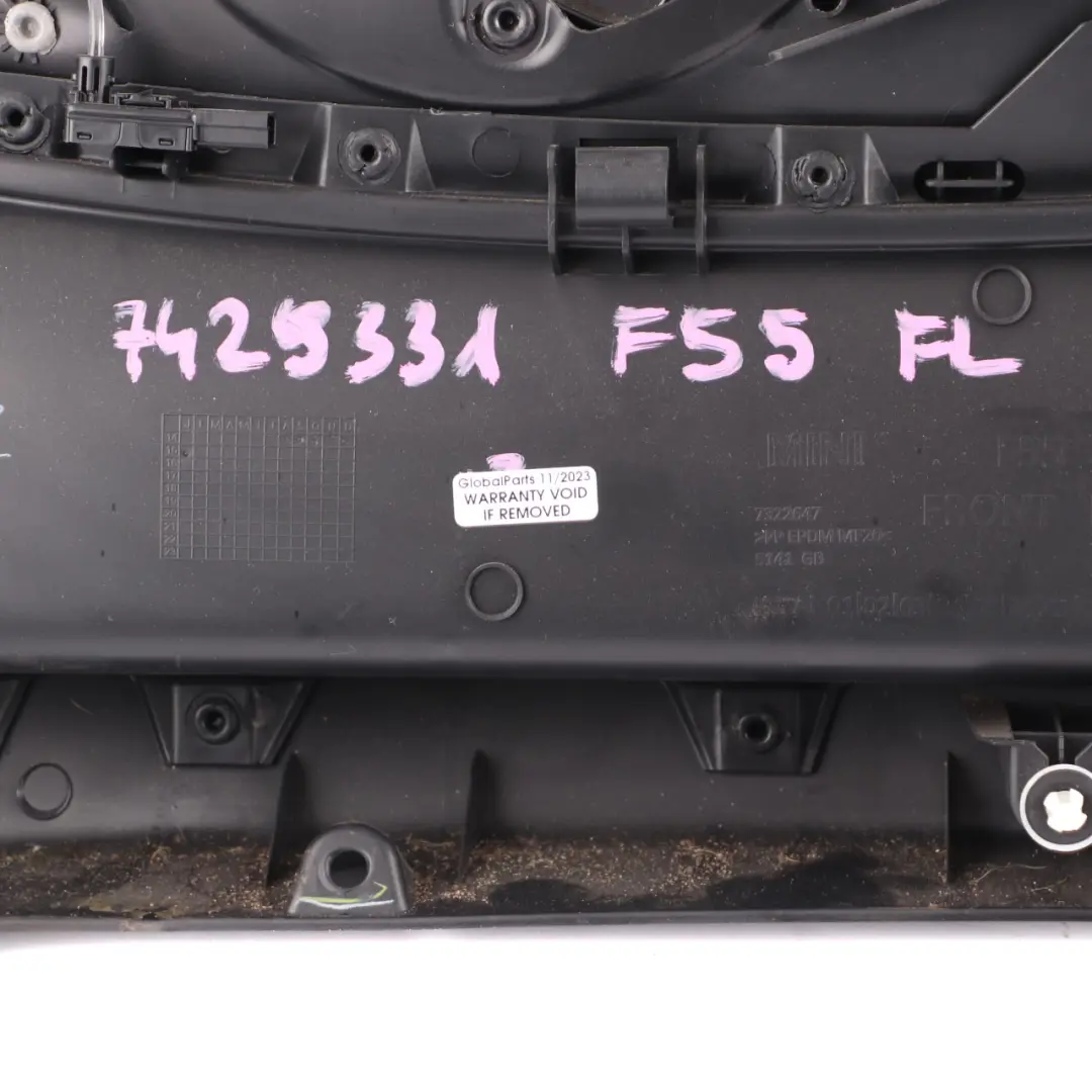 Mini Cooper F55 Front Left N/S Door Card Trim Panel Carbon Black Off White - SKU 7429341 - Part number 7429341