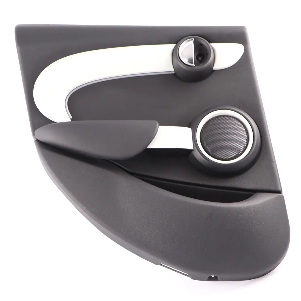 Left N/S Door Card Trim Panel Carbon Black Off White to Mini Cooper F55 Rear with Part number 7429347 Mini Cooper F55 Rear Left N/S Door Card Trim Panel Carbon Black Off White - SKU 7429347 - Part number 7429347