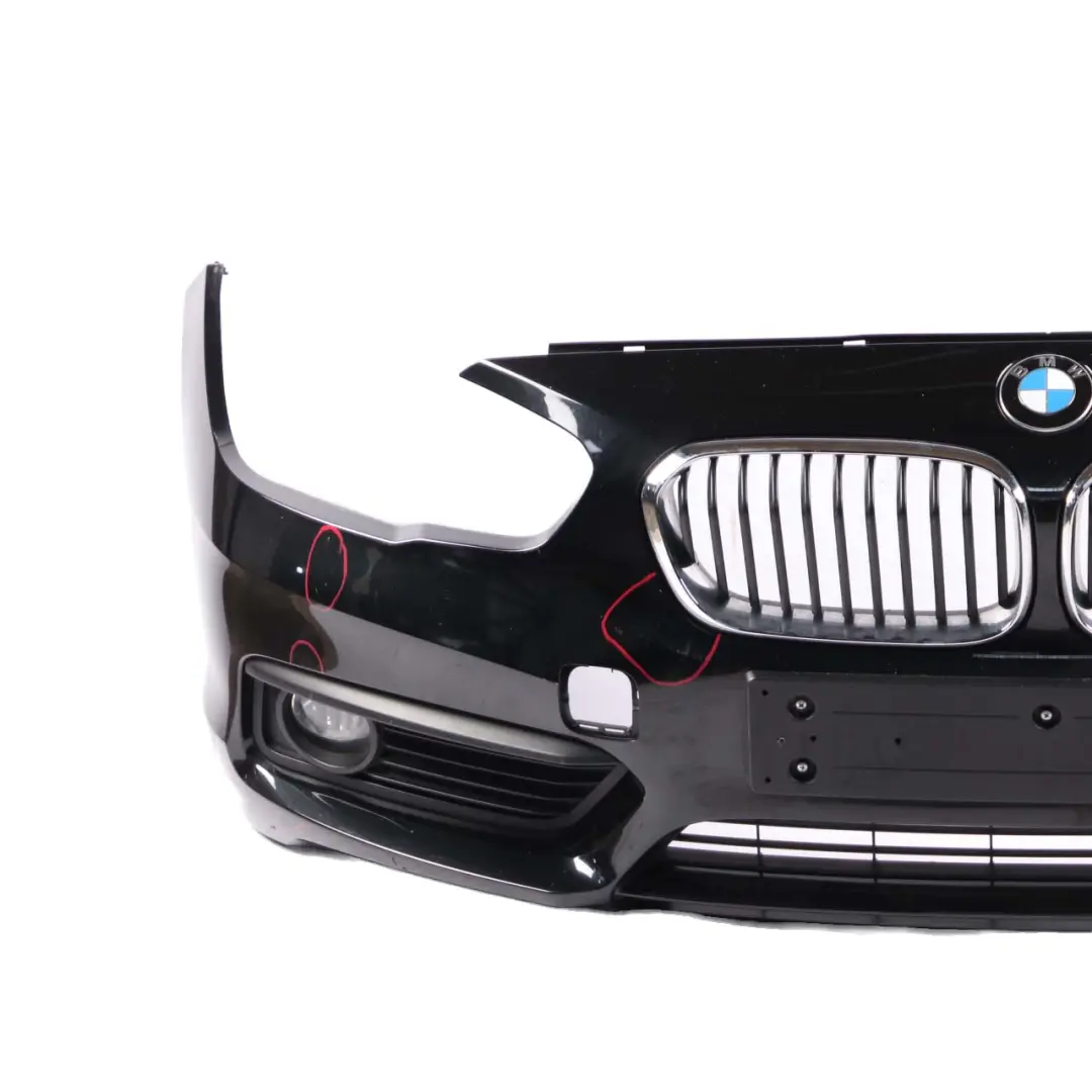 BMW 1 F20 F21 LCI Complete Front Bumper Trim Panel Black Sapphire Metallic - 475 - SKU 7429711-BS - Part number 7429711