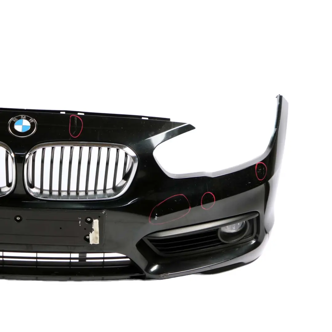 BMW 1 F20 F21 LCI Complete Front Bumper Trim Panel Black Sapphire Metallic - 475 - SKU 7429711-BS - Part number 7429711