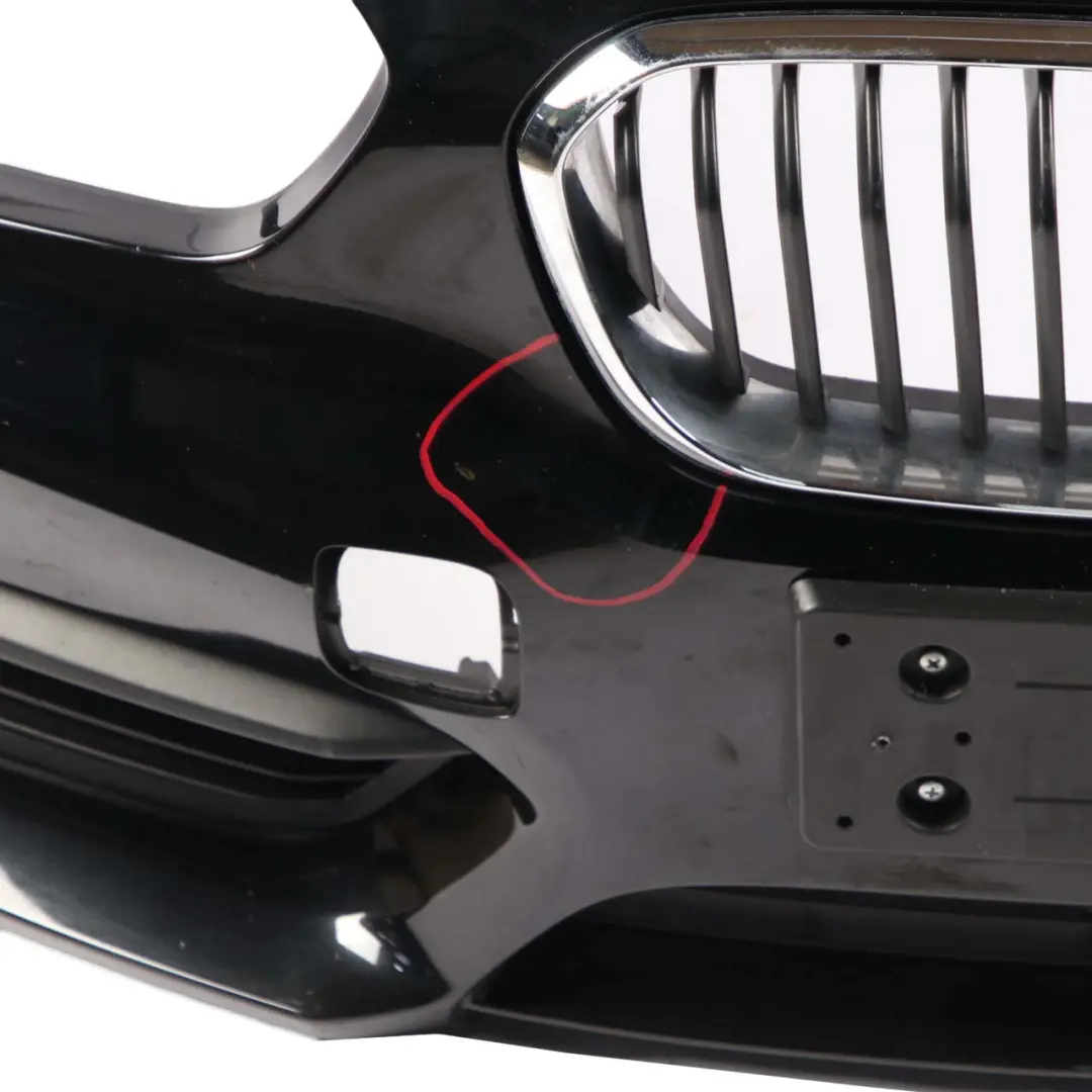 BMW 1 F20 F21 LCI Complete Front Bumper Trim Panel Black Sapphire Metallic - 475 - SKU 7429711-BS - Part number 7429711