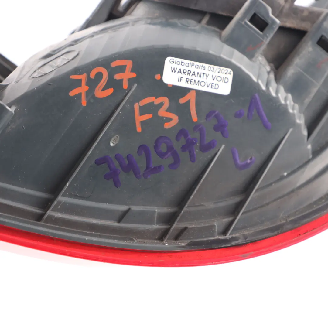 Luz Trasera Iluminación Panel Lateral Izquierdo para BMW F31 con número de pieza 7429727 BMW F31 Luz Trasera Iluminación Panel Lateral Izquierdo - SKU 7429727-1 - Número de pieza 7429727