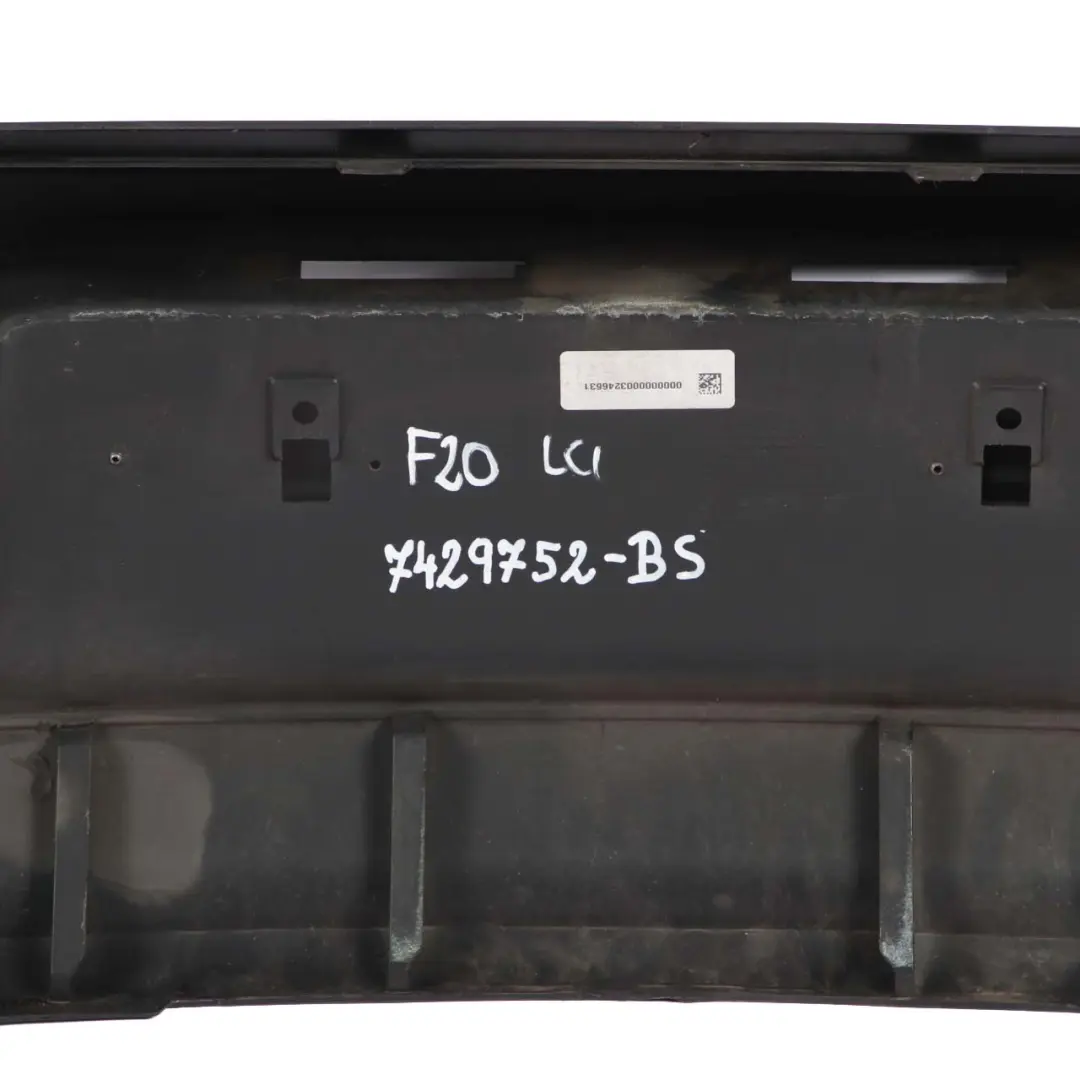 Bumper Trim Panel Black Sapphire Metallic - 475 to BMW 1 F20 F21 LCI Rear with Part number 7429752 BMW 1 F20 F21 LCI Rear Bumper Trim Panel Black Sapphire Metallic - 475 - SKU 7429752-BS - Part number 7429752