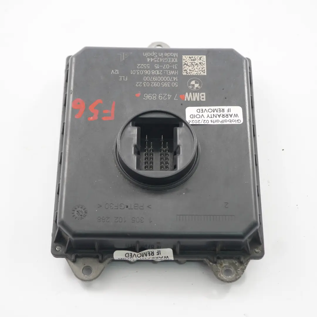LED Faros Módulo de Control de Nivel de Lastre para BMW F45 F48 Mini F55 F56 con número de pieza 7429896 BMW F45 F48 Mini F55 F56 LED Faros Módulo de Control de Nivel de Lastre - SKU 7429896 - Número de pieza 7429896