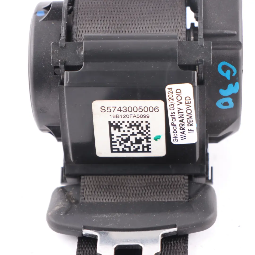  Sicherheitsgurt BMW G30 F90 M5 Hinten Mitte Oberer Schwarz - SKU 7430050 - Teilenummer 7430050