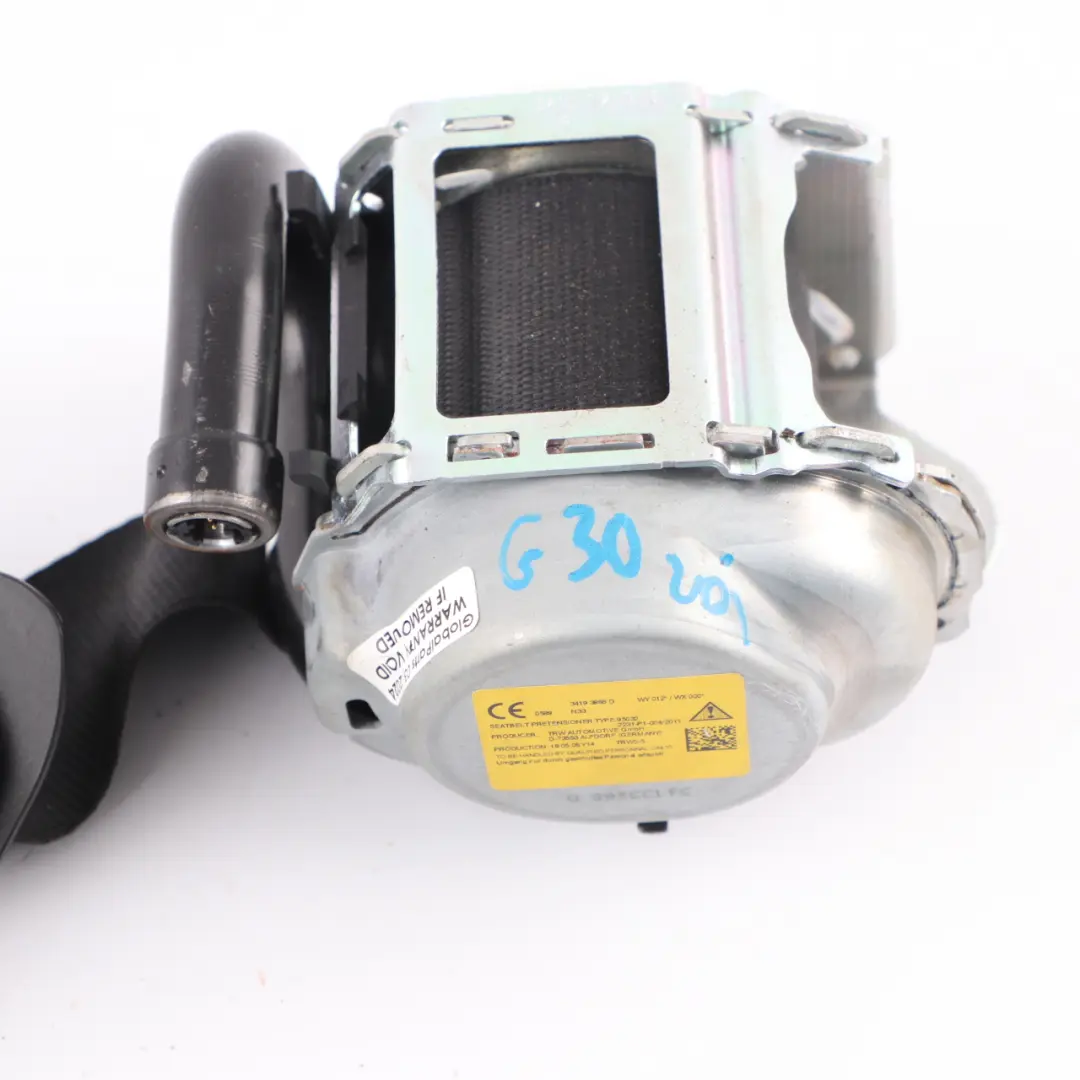 Seat Belt BMW G30 G31 G32 Front Left N/S Upper Seatbelt Black - SKU 7430067 - Part number 7430067