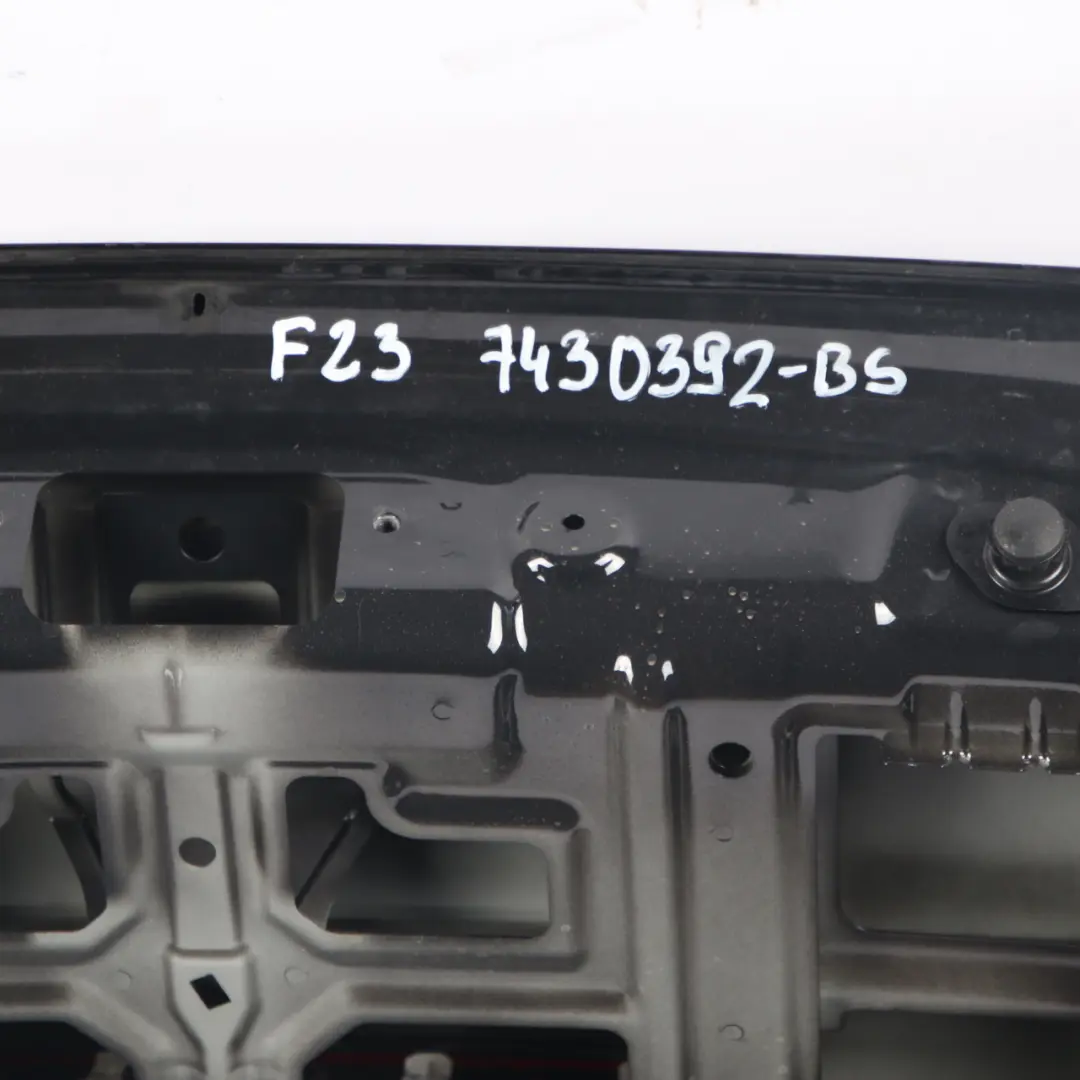 Boot Lid Tailgate BMW F23 Rear Trunk Lid Panel Black Sapphire Metallic - 475 to with Part number 7430392 Boot Lid Tailgate BMW F23 Rear Trunk Lid Panel Black Sapphire Metallic - 475 - SKU 7430392-BS - Part number 7430392