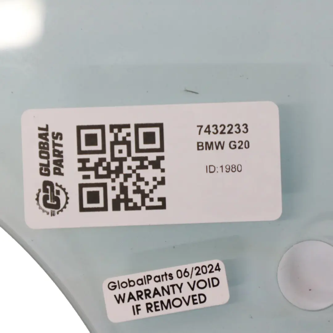 Puerta Ventana Trasera Izquierda Verde Acristalamiento AS2 para BMW G20 con número de pieza 7432233 BMW G20 Puerta Ventana Trasera Izquierda Verde Acristalamiento AS2 - SKU 7432233 - Número de pieza 7432233