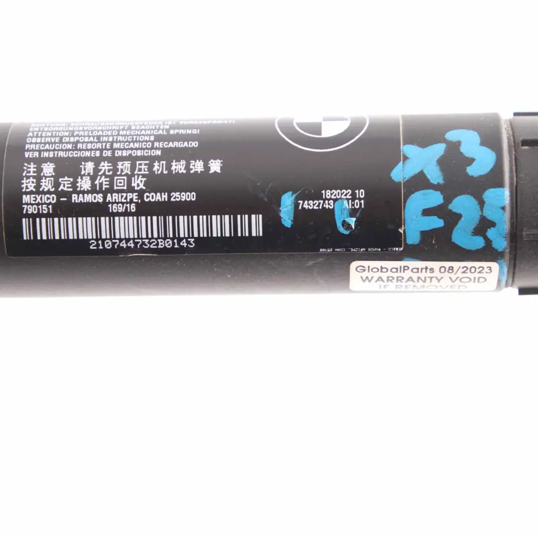 Automatico Elettrico Portellone Bagagliaio Sinistro Fuso 7432743 per BMW F25 con numero di parte 7432741 BMW F25 Automatico Elettrico Portellone Bagagliaio Sinistro Fuso 7432743 - SKU 7432741 - Numero di parte 7432741