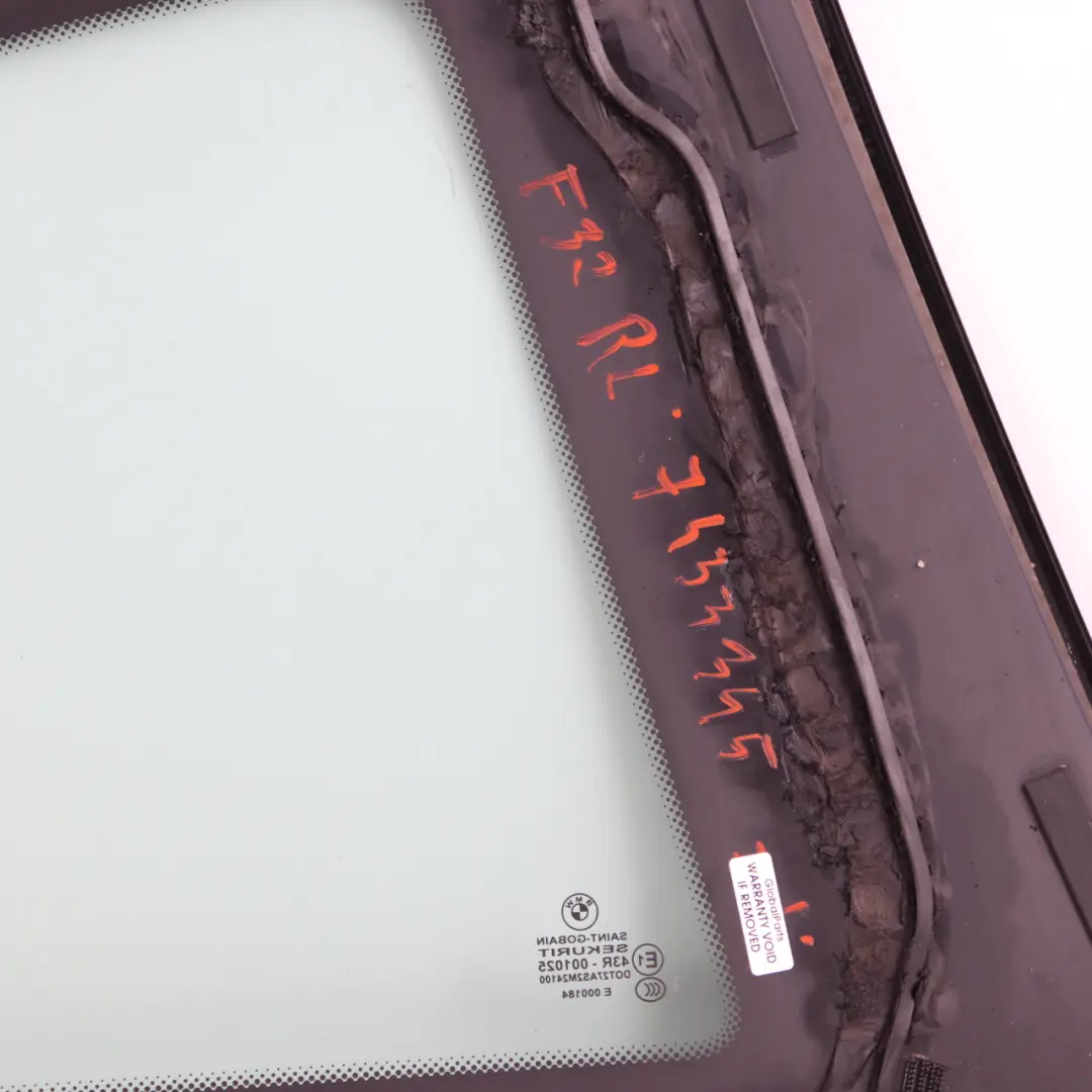 Window Glass BMW F32 Side Fixed Door Rear Left N/S AS2 to with Part number 7433345 Window Glass BMW F32 Side Fixed Door Rear Left N/S AS2 - SKU 7433345 - Part number 7433345