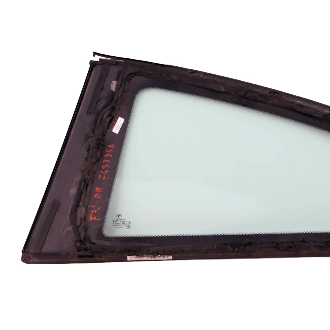 Cristal BMW F32 Puerta Lateral Fija Trasera Derecha AS2 para con número de pieza 7433346 Cristal BMW F32 Puerta Lateral Fija Trasera Derecha AS2 - SKU 7433346 - Número de pieza 7433346