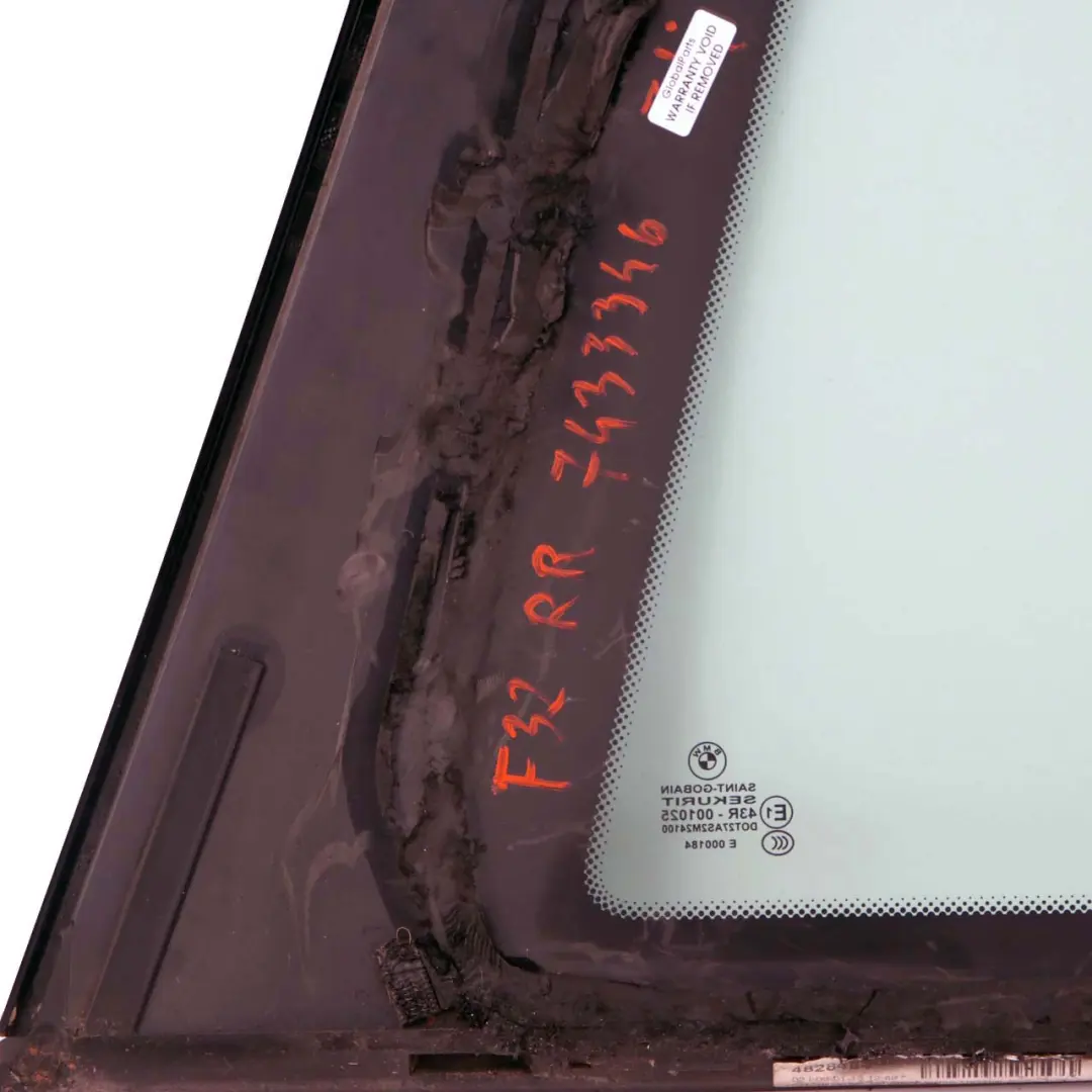 Window Glass BMW F32 Side Fixed Door Rear Right O/S AS2 to with Part number 7433346 Window Glass BMW F32 Side Fixed Door Rear Right O/S AS2 - SKU 7433346 - Part number 7433346