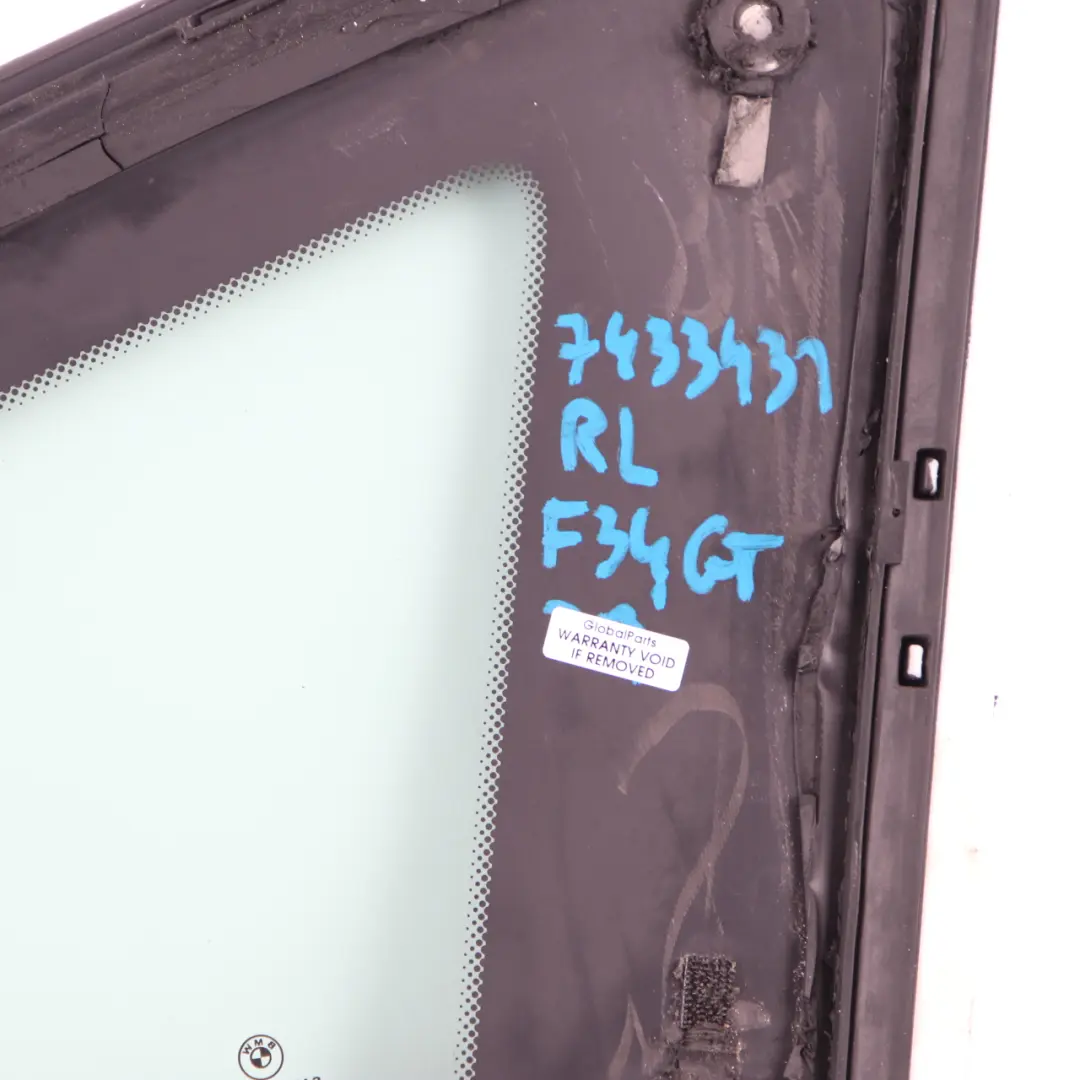 BMW F34 GT Fensterscheibe Seite Hinten Links AS2 Hochglanz - SKU 7433431 - Teilenummer 7433431