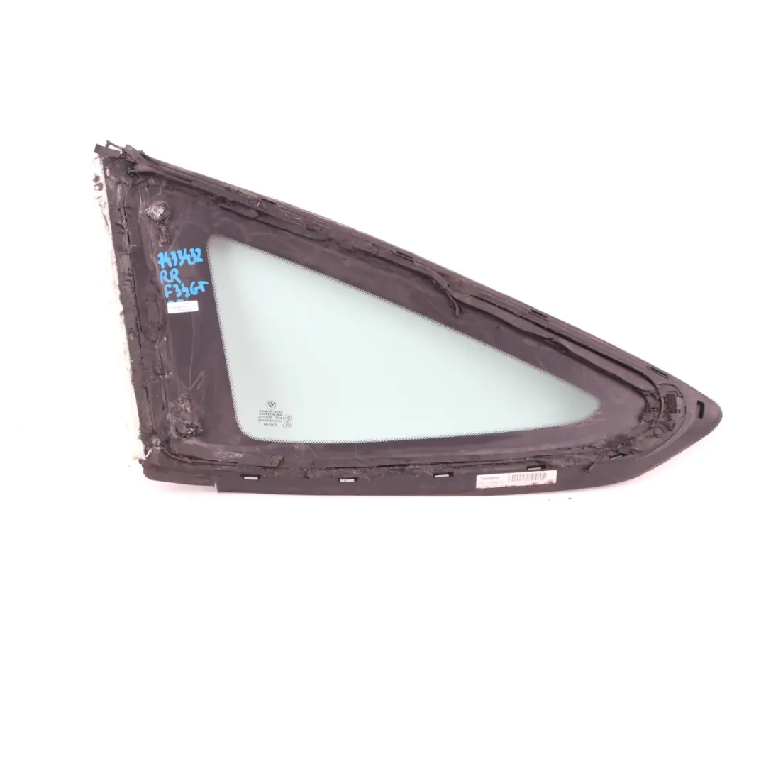 BMW F34 GT Cristal Ventana Lado Trasero Derecho AS2 Alto Brillo - SKU 7433432 - Número de pieza 7433432