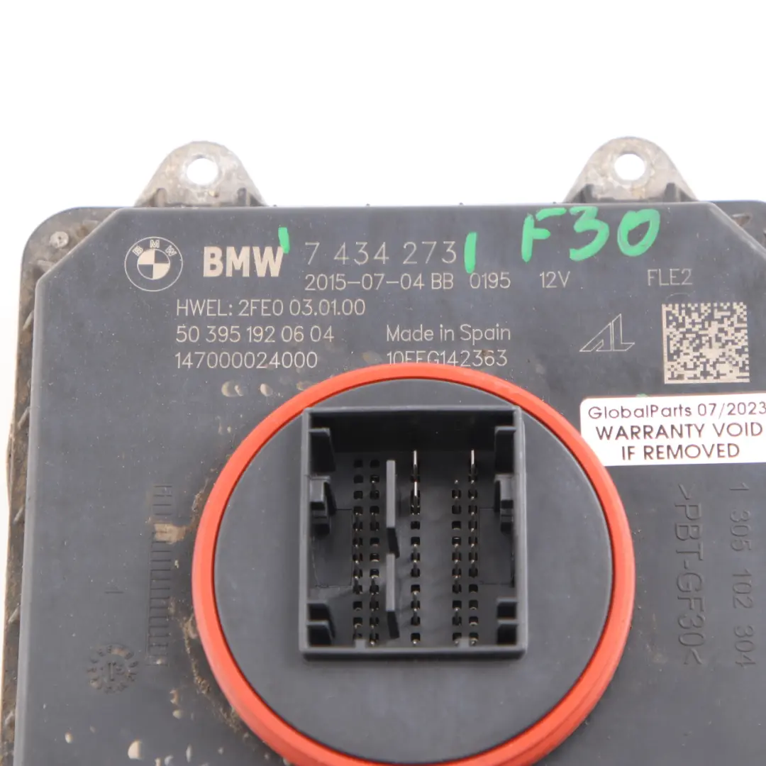 Headlight Control Unit BMW F30 F31 LCI Module FLE2 to with Part number 7434273 Headlight Control Unit BMW F30 F31 LCI Module FLE2 - SKU 7434273 - Part number 7434273