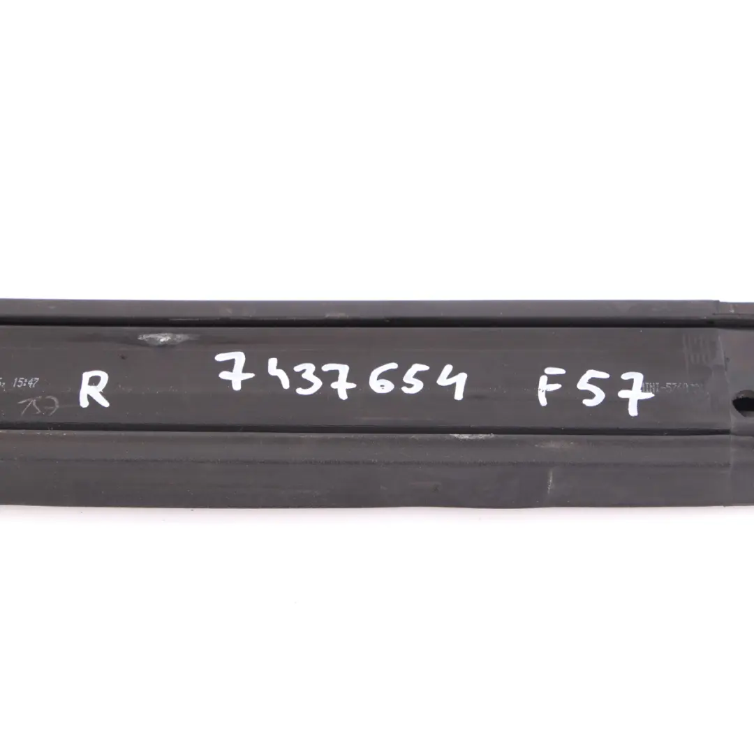 Folding Top Seal Gasket Front Right O/S Rail Sealing Cover to Mini F57 Convertible with Part number 7437654 Mini F57 Convertible Folding Top Seal Gasket Front Right O/S Rail Sealing Cover - SKU 7437654 - Part number 7437654