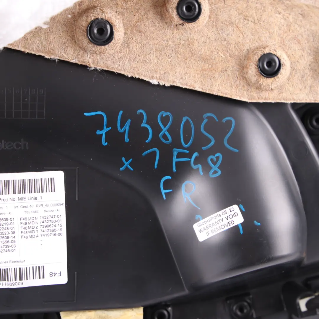 Door Card Panel BMW X1 F48 Front Right O/S Panelling Trim Cover Black Leather to with Part number 7438064 Door Card Panel BMW X1 F48 Front Right O/S Panelling Trim Cover Black Leather - SKU 7438064 - Part number 7438064